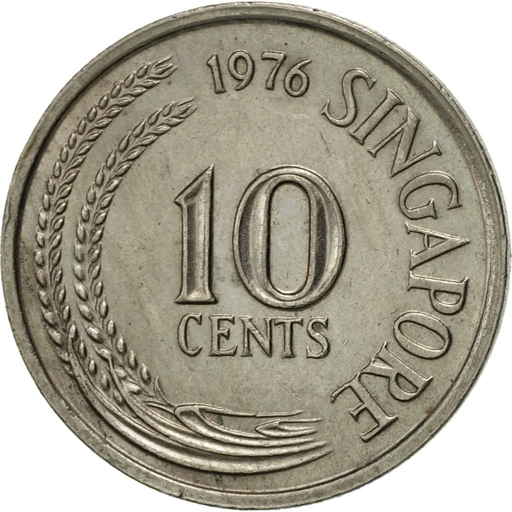 Coin, Singapore, 10 Cents, 1976, Singapore Mint, AU(55-58), Copper-nickel, KM:3