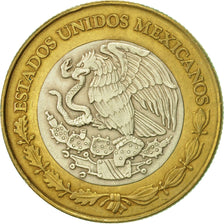 México, 10 Nuevo Pesos, 1992, Mexico City, EBC, Bimetálico, KM:553