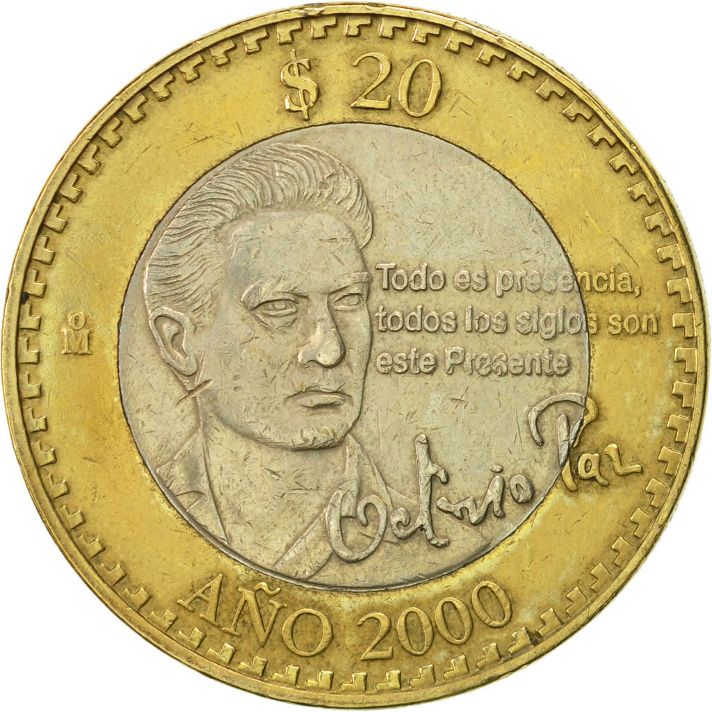 Coin, Mexico, 20 Pesos, 2000, AU(55-58), Bi-Metallic, KM:638