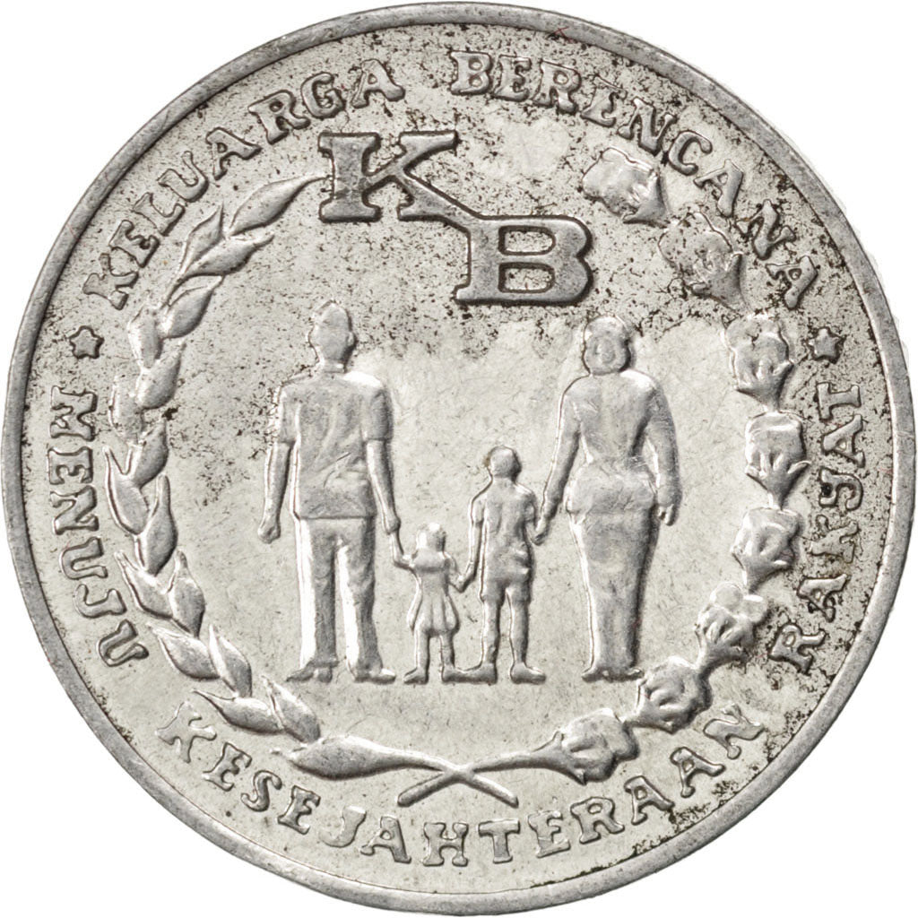INDONESIA, 5 Rupiah, 1974, KM #37, AU(55-58), Aluminum, 28.6, 3.04