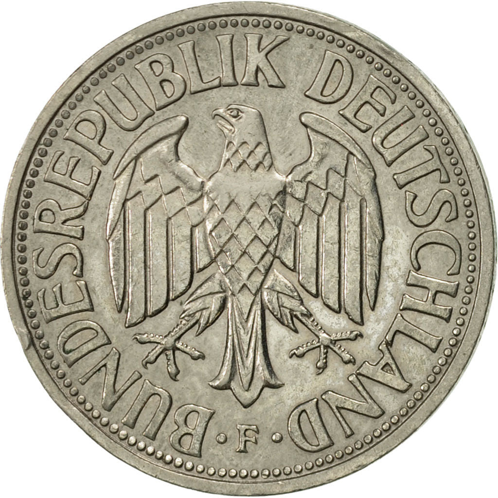 GERMANY - FEDERAL REPUBLIC, Mark, 1955, Stuttgart, EF(40-45), Copper-nickel