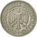 GERMANY - FEDERAL REPUBLIC, Mark, 1955, Stuttgart, EF(40-45), Copper-nickel