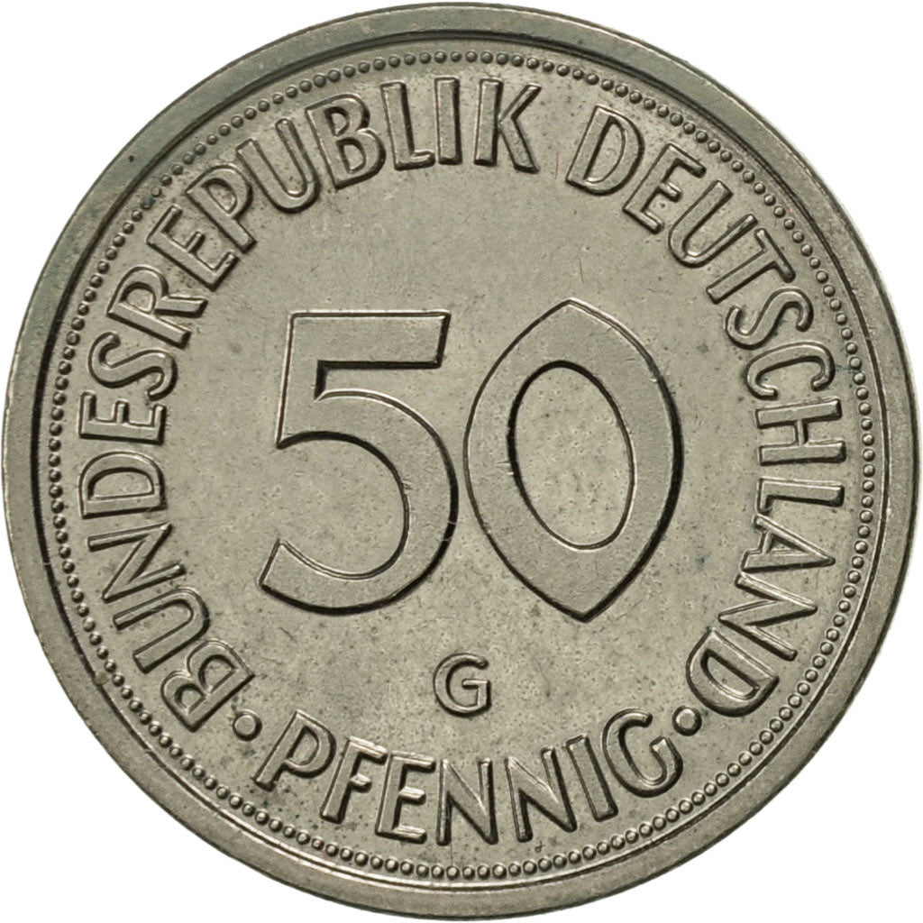 Coin, GERMANY - FEDERAL REPUBLIC, 50 Pfennig, 1979, Karlsruhe, AU(55-58)