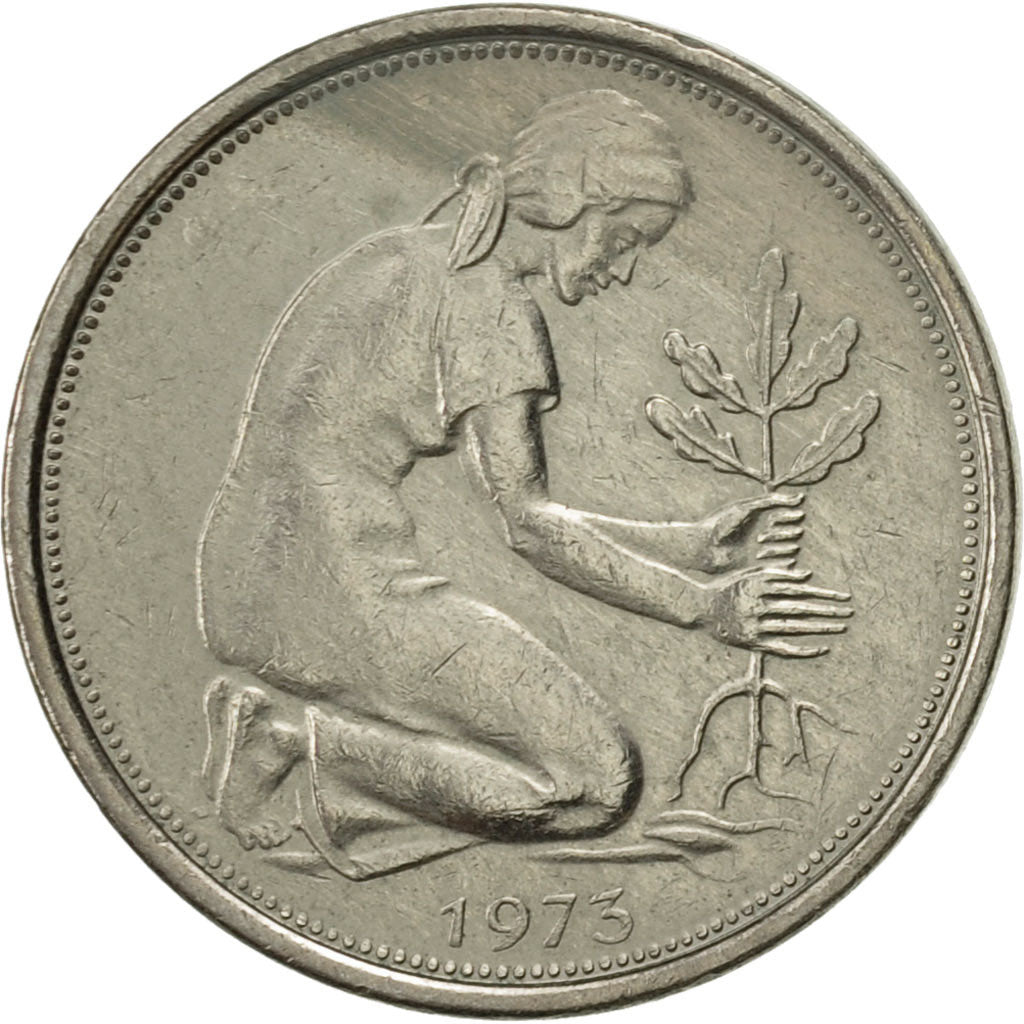 Monnaie, République fédérale allemande, 50 Pfennig, 1973, Hambourg, SUP