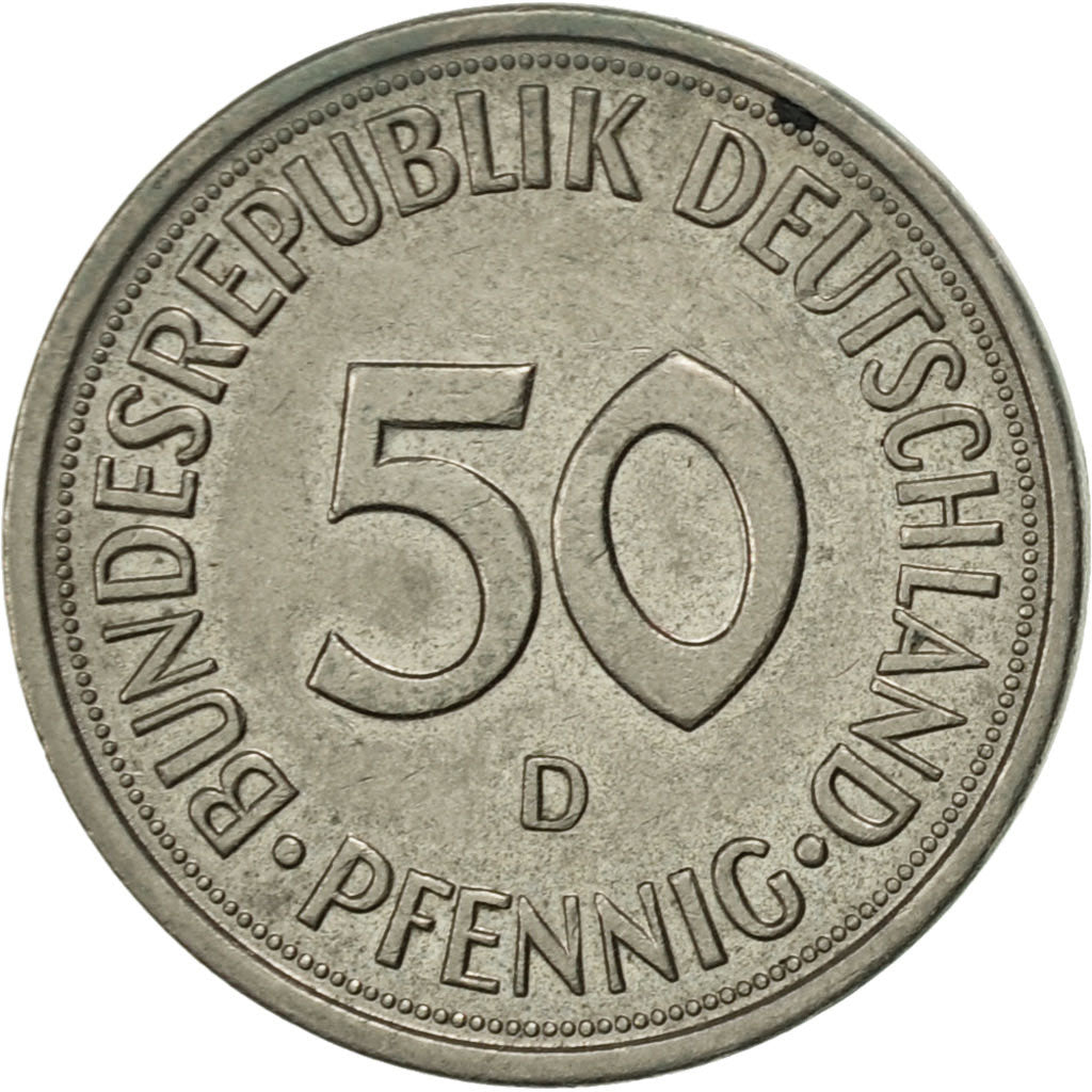 Coin, GERMANY - FEDERAL REPUBLIC, 50 Pfennig, 1976, Munich, EF(40-45)