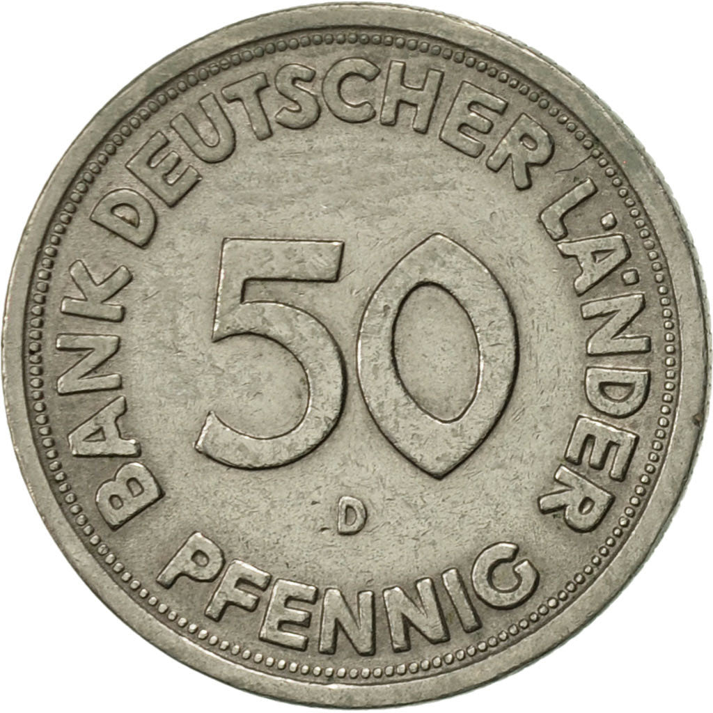 Coin, GERMANY - FEDERAL REPUBLIC, 50 Pfennig, 1949, Munich, EF(40-45)