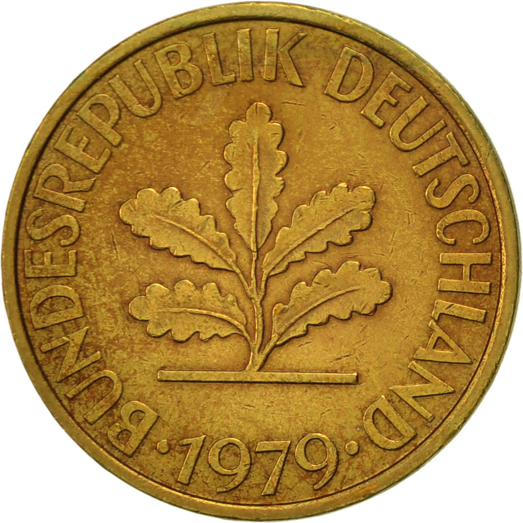 Monnaie, République fédérale allemande, 10 Pfennig, 1979, Munich, TTB, Brass