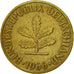 Moneda, ALEMANIA - REPÚBLICA FEDERAL, 10 Pfennig, 1966, Munich, MBC, Latón