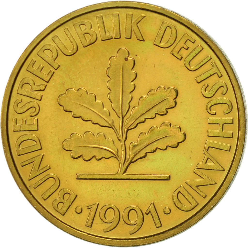 Monnaie, République fédérale allemande, 10 Pfennig, 1991, Stuttgart, TTB