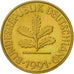 Moneta, Niemcy - RFN, 10 Pfennig, 1991, Stuttgart, EF(40-45), Mosiądz powlekany