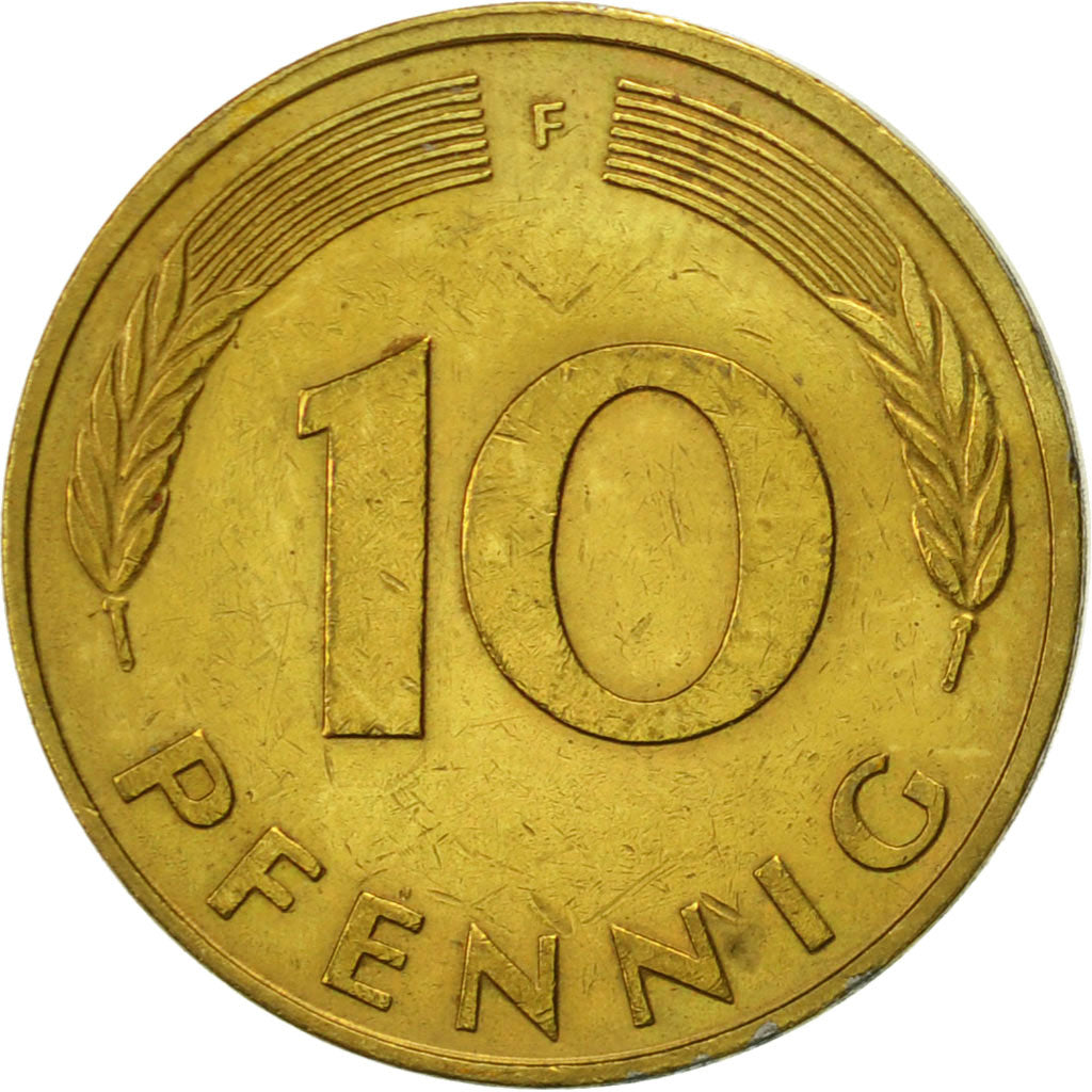 Moneta, GERMANIA - REPUBBLICA FEDERALE, 10 Pfennig, 1985, Stuttgart, BB, Acciaio