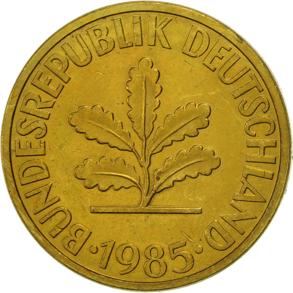 Moneta, GERMANIA - REPUBBLICA FEDERALE, 10 Pfennig, 1985, Karlsruhe, BB, Acciaio