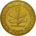 Coin, GERMANY - FEDERAL REPUBLIC, 10 Pfennig, 1982, Munich, EF(40-45), Brass