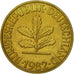 Coin, GERMANY - FEDERAL REPUBLIC, 10 Pfennig, 1982, Munich, EF(40-45), Brass
