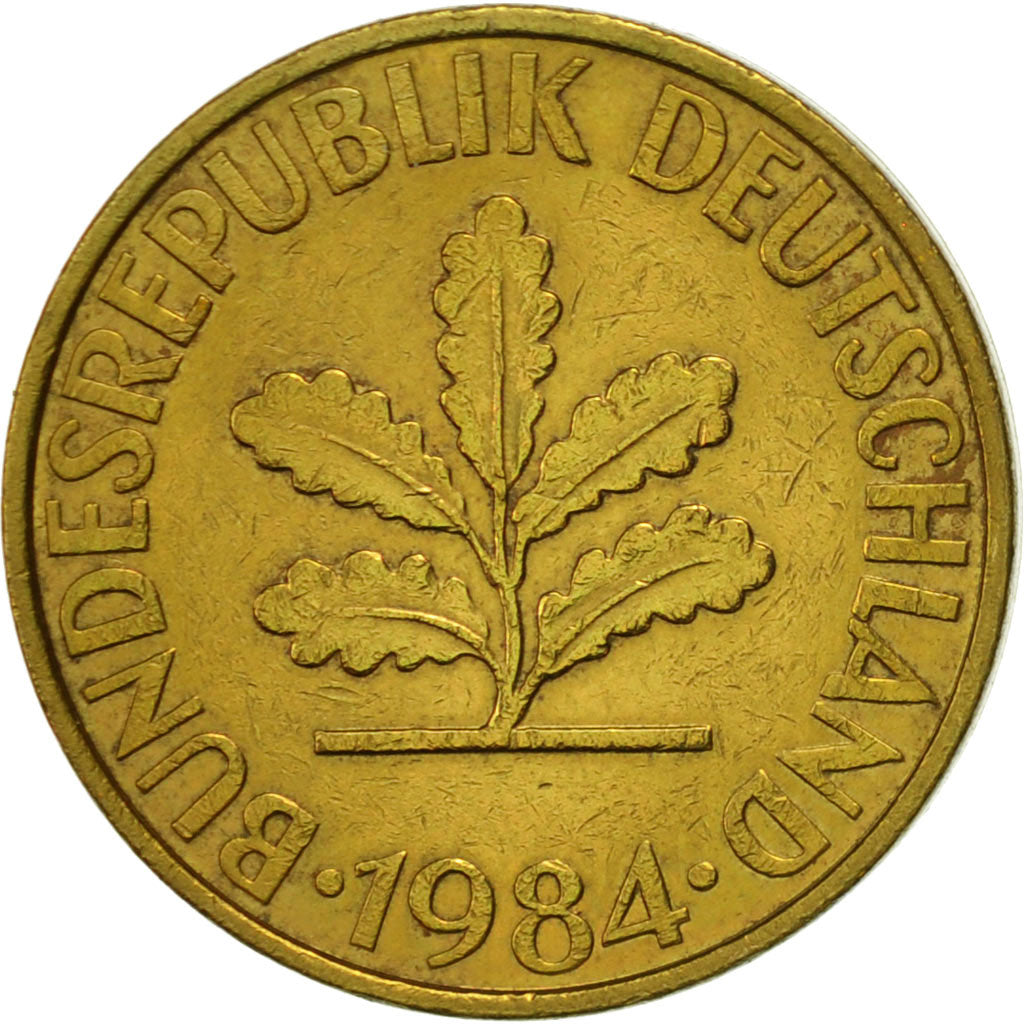 Moneta, GERMANIA - REPUBBLICA FEDERALE, 10 Pfennig, 1984, Hambourg, BB, Acciaio