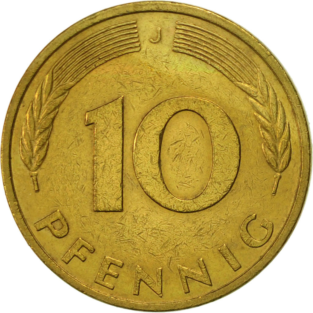 Moneta, GERMANIA - REPUBBLICA FEDERALE, 10 Pfennig, 1984, Hambourg, BB, Acciaio