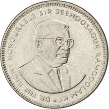 Coin, Mauritius, 1/2 Rupee, 1987, AU(55-58), Nickel plated steel, KM:54