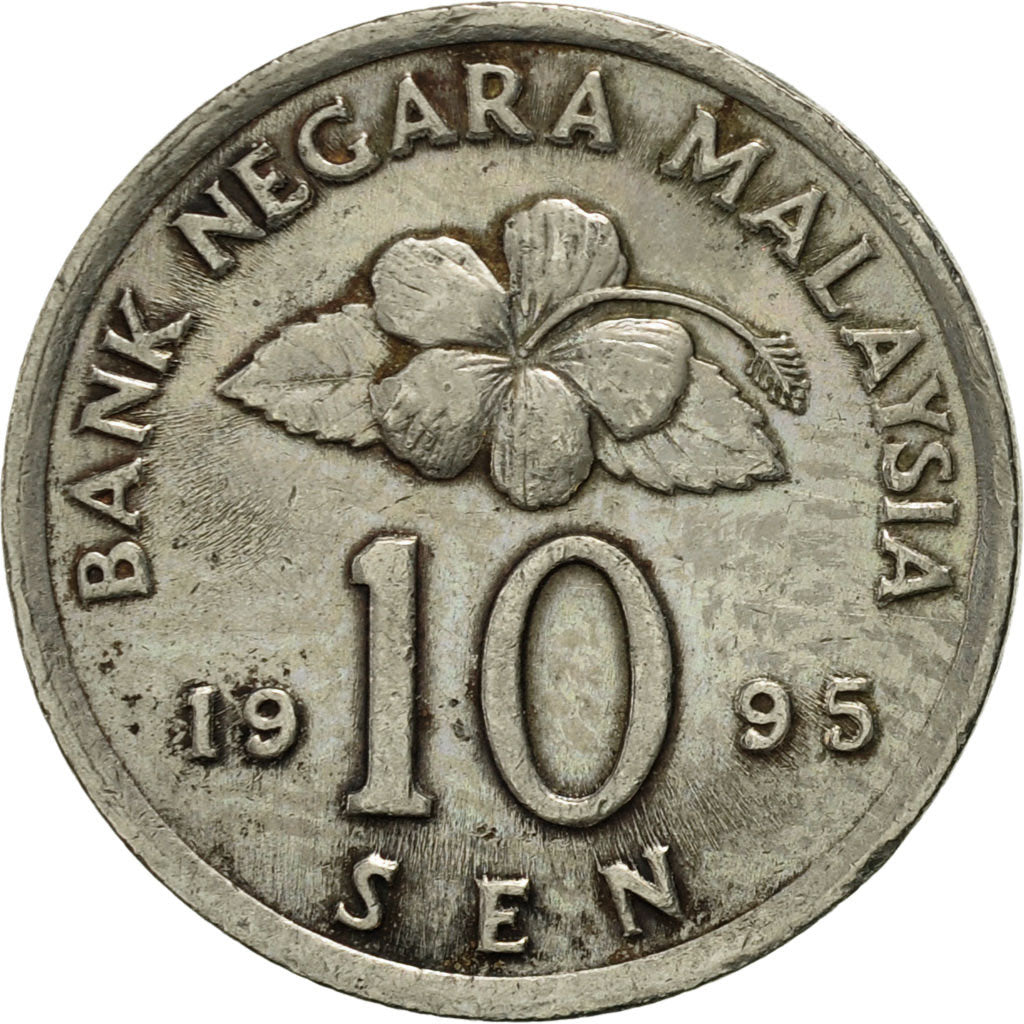 Munten, Maleisië, 10 Sen, 1995, ZF+, Copper-nickel, KM:51