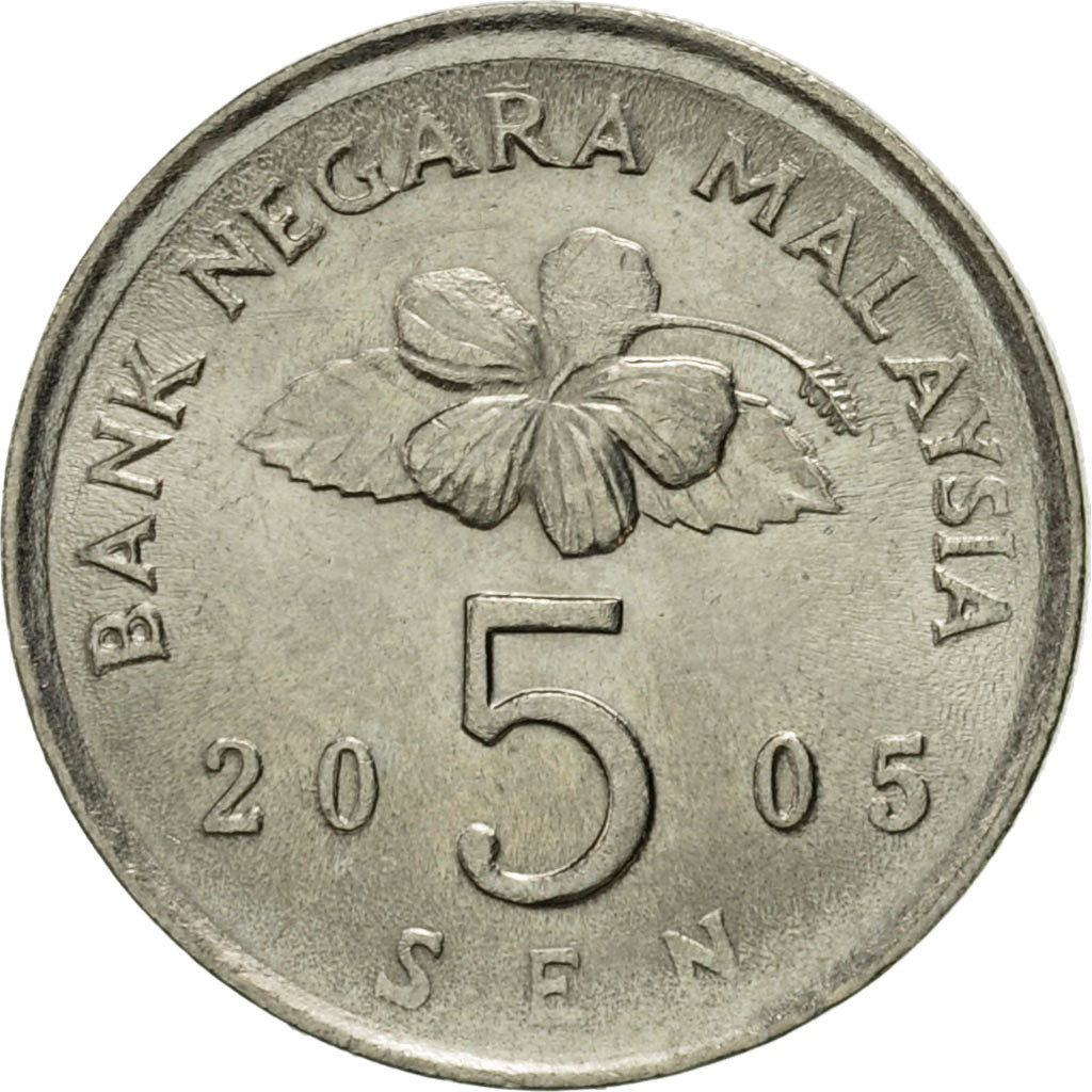 Coin, Malaysia, 5 Sen, 2005, AU(55-58), Copper-nickel, KM:50