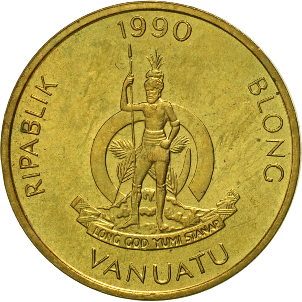 Coin, Vanuatu, Vatu, 1990, British Royal Mint, AU(50-53), Nickel-brass, KM:3