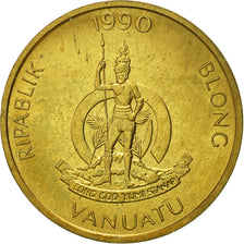 Münze, Vanuatu, 2 Vatu, 1990, British Royal Mint, SS+, Nickel-brass, KM:4