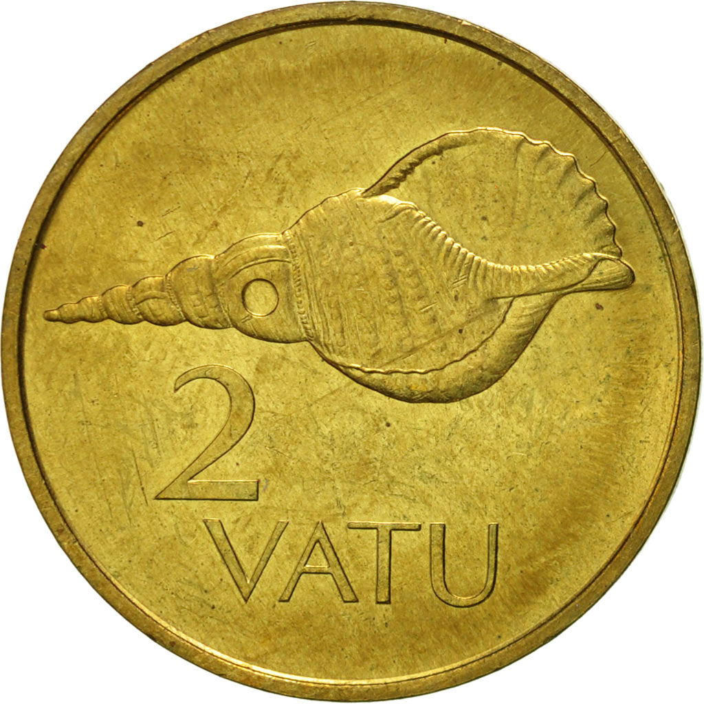Coin, Vanuatu, 2 Vatu, 1990, British Royal Mint, AU(50-53), Nickel-brass, KM:4