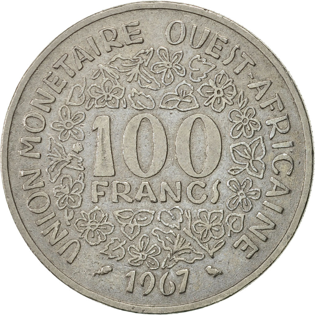 Coin, West African States, 100 Francs, 1967, Paris, AU(50-53), Nickel, KM:4