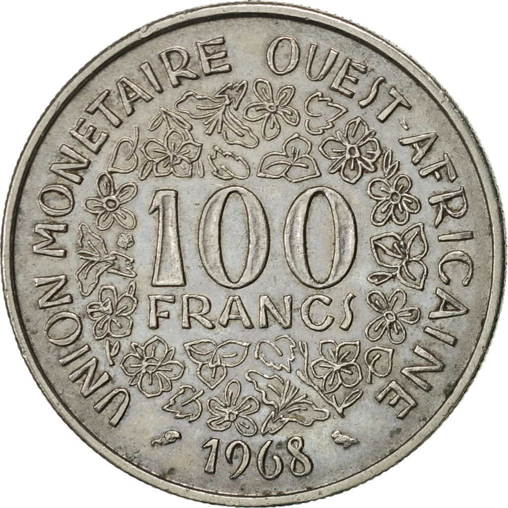 Coin, West African States, 100 Francs, 1968, Paris, AU(50-53), Nickel, KM:4