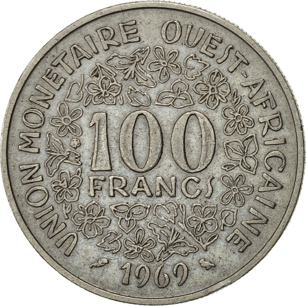 Coin, West African States, 100 Francs, 1969, Paris, AU(50-53), Nickel, KM:4