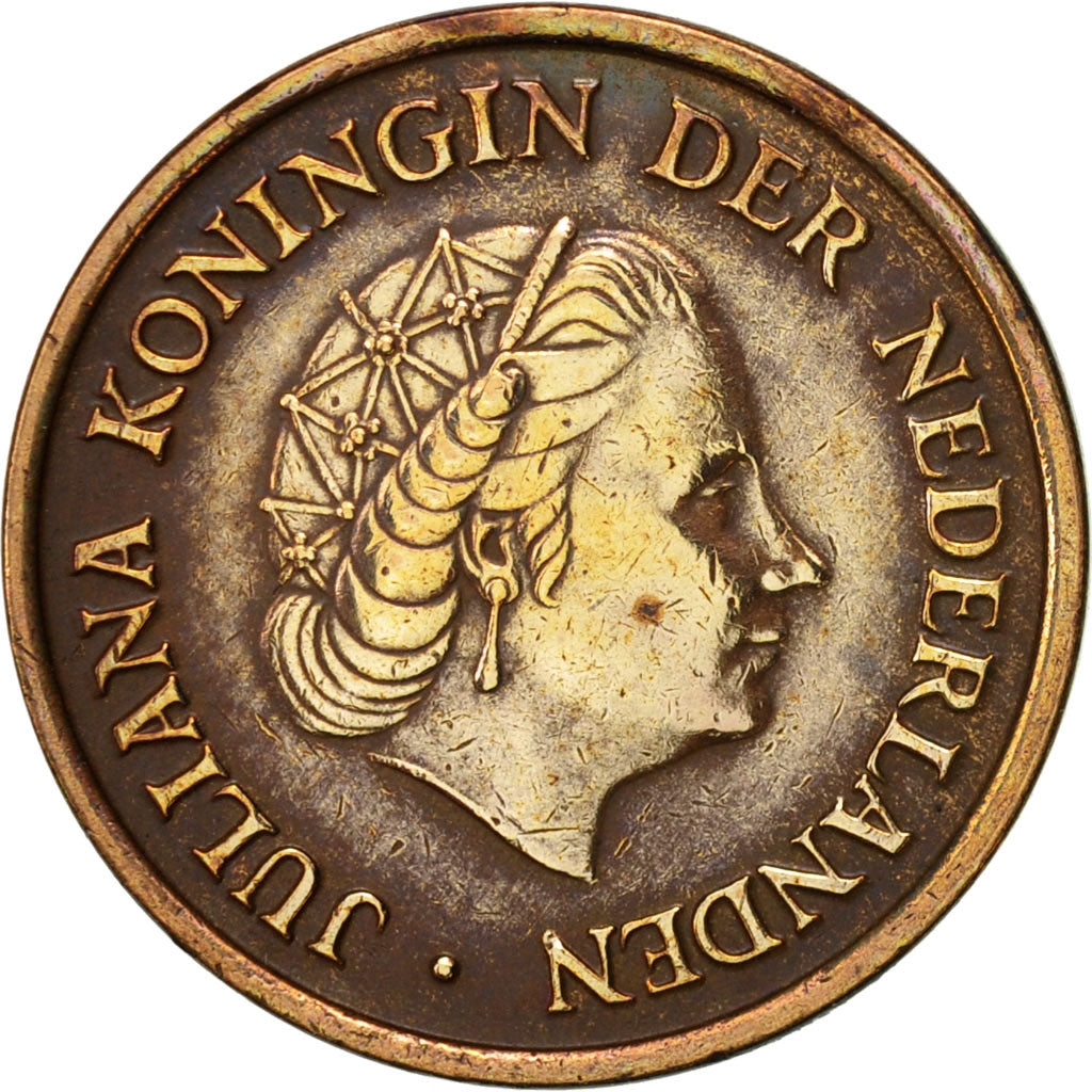 Coin, Netherlands, Juliana, 5 Cents, 1951, EF(40-45), Bronze, KM:181