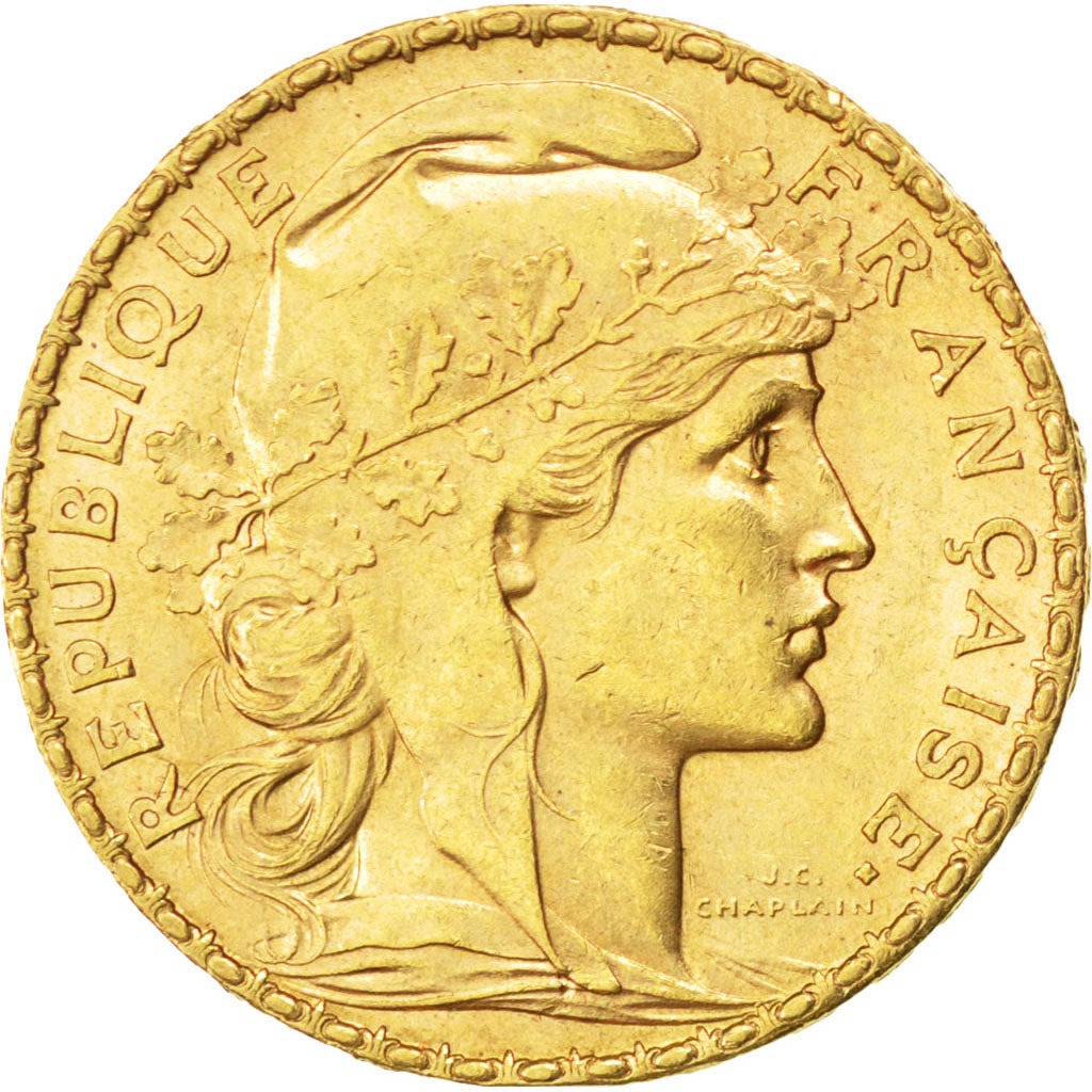 FRANCE, Marianne, 20 Francs, 1899, KM #847, AU(55-58), Gold, Gadoury #1064, 6.48