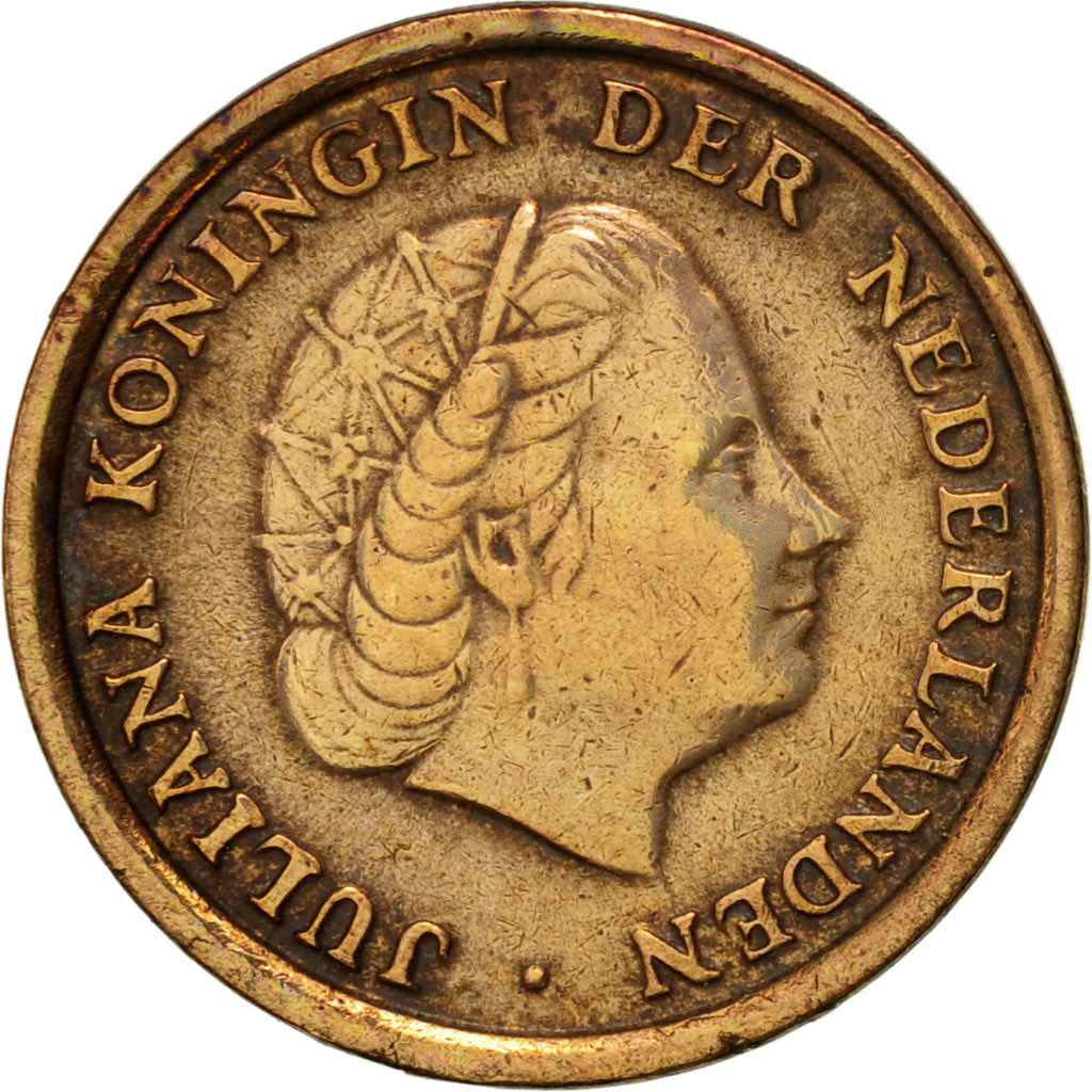 Coin, Netherlands, Juliana, Cent, 1955, EF(40-45), Bronze, KM:180