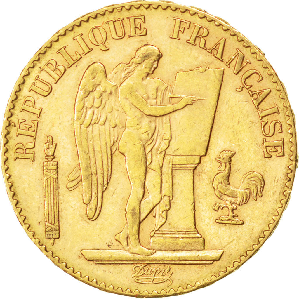 FRANCE, Génie, 20 Francs, 1894, Paris, KM #825, AU(55-58), Gold, Gadoury #1063,