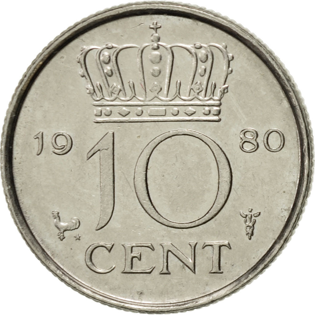 Monnaie, Pays-Bas, Juliana, 10 Cents, 1980, SUP, Nickel, KM:182
