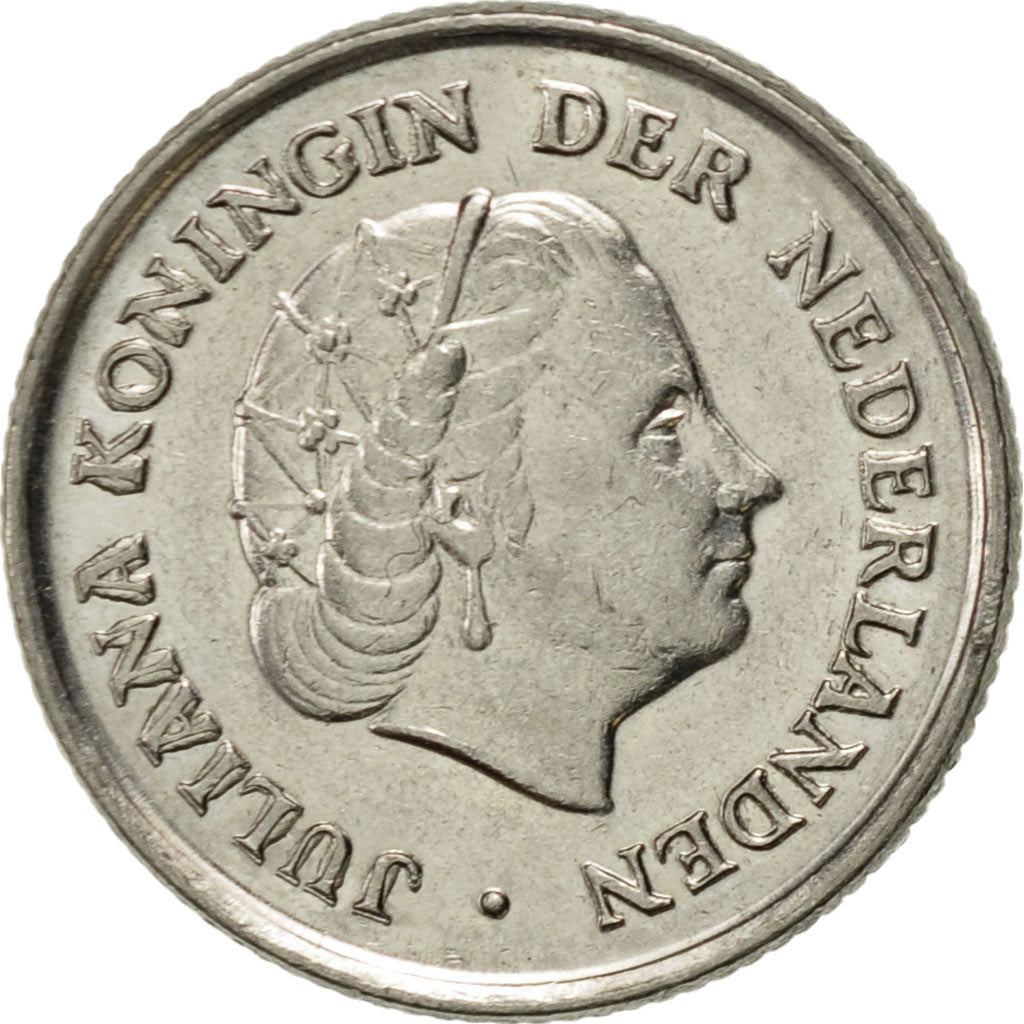Coin, Netherlands, Juliana, 10 Cents, 1971, AU(55-58), Nickel, KM:182