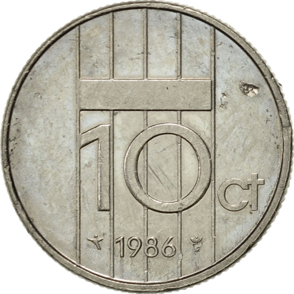 Monnaie, Pays-Bas, Beatrix, 10 Cents, 1986, SUP, Nickel, KM:203