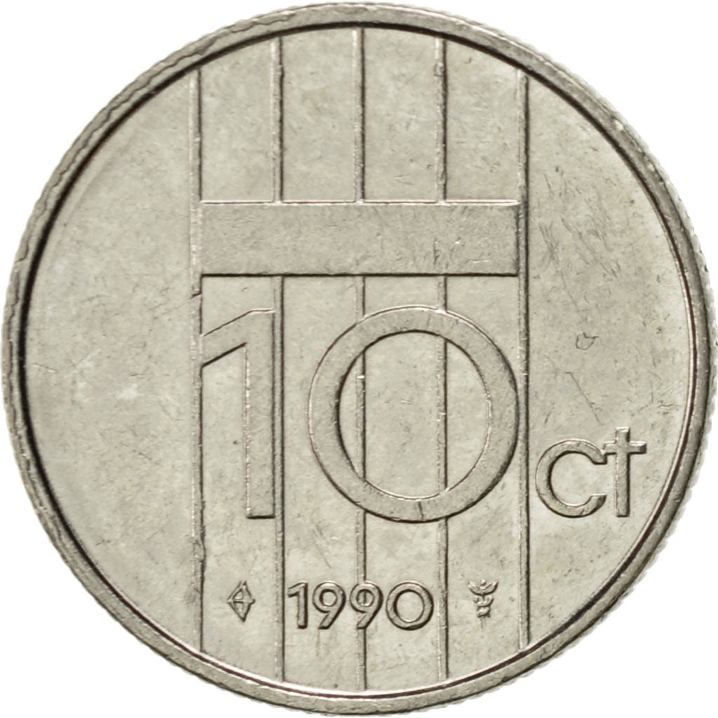 Monnaie, Pays-Bas, Beatrix, 10 Cents, 1990, SUP, Nickel, KM:203