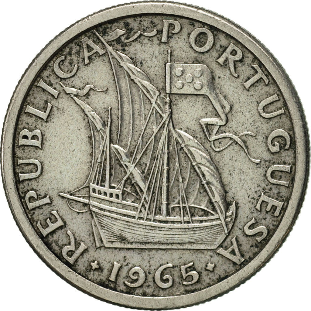 Münze, Portugal, 2-1/2 Escudos, 1965, SS+, Copper-nickel, KM:590