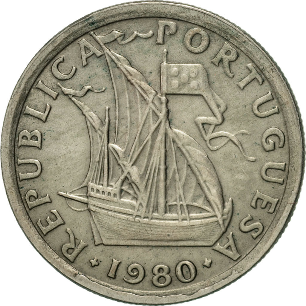 Monnaie, Portugal, 2-1/2 Escudos, 1980, TTB+, Copper-nickel, KM:590