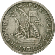 Coin, Portugal, 2-1/2 Escudos, 1971, AU(50-53), Copper-nickel, KM:590