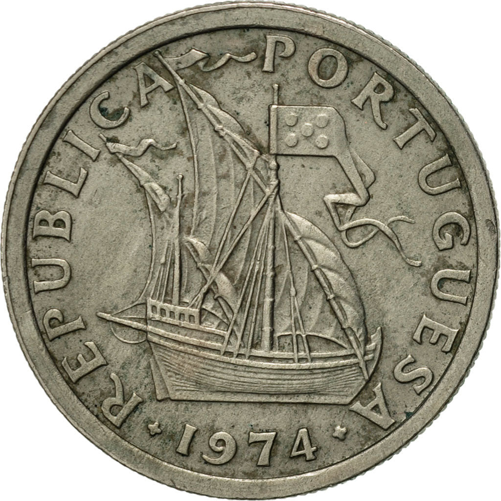 Moneta, Portogallo, 2-1/2 Escudos, 1974, BB+, Rame-nichel, KM:590