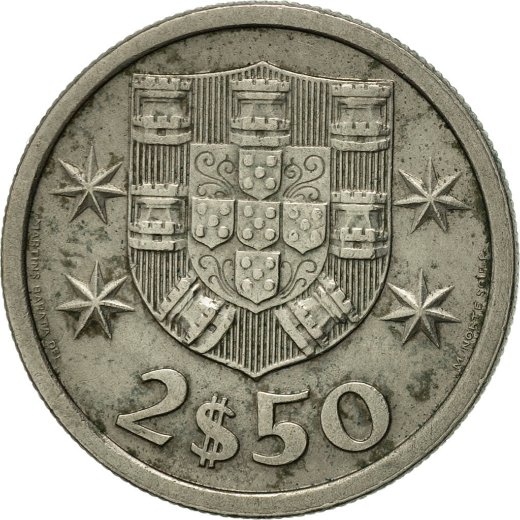 Moneta, Portogallo, 2-1/2 Escudos, 1974, BB+, Rame-nichel, KM:590