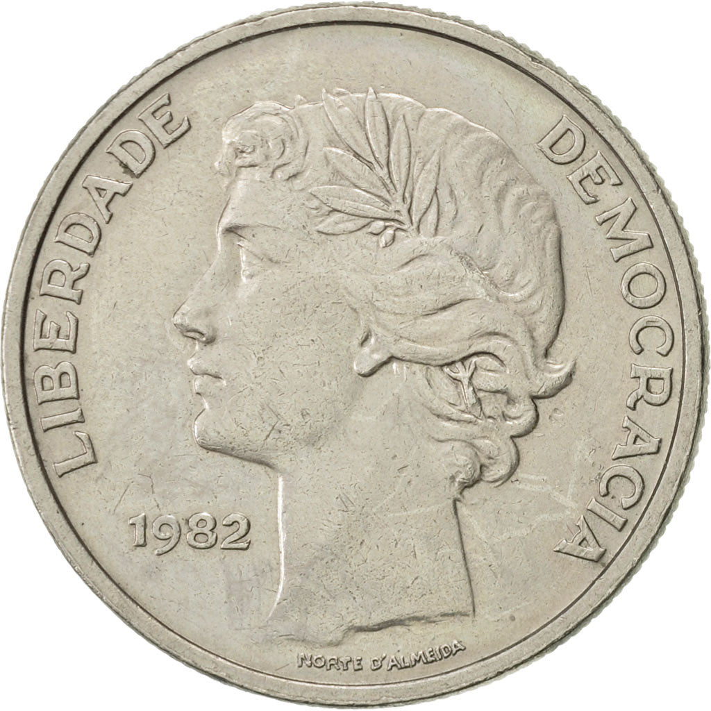 Coin, Portugal, 25 Escudos, 1982, EF(40-45), Copper-nickel, KM:607a