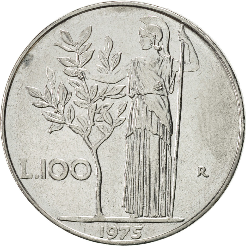 Munten, Italië, 100 Lire, 1975, Rome, PR, Stainless Steel, KM:96.1