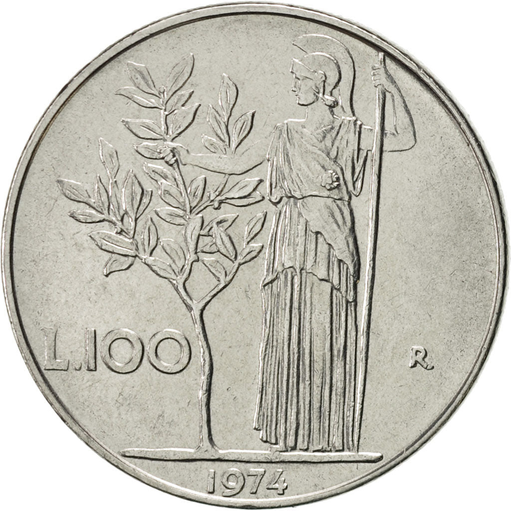 Munten, Italië, 100 Lire, 1974, Rome, PR, Stainless Steel, KM:96.1
