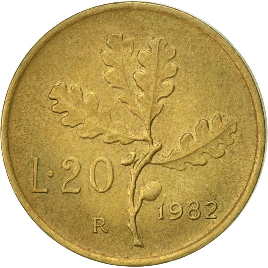 Monnaie, Italie, 20 Lire, 1982, Rome, TTB, Aluminum-Bronze, KM:97.2