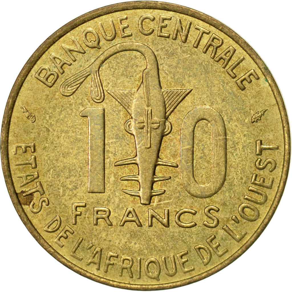 Coin, West African States, 10 Francs, 1992, Paris, EF(40-45), Aluminum-Bronze