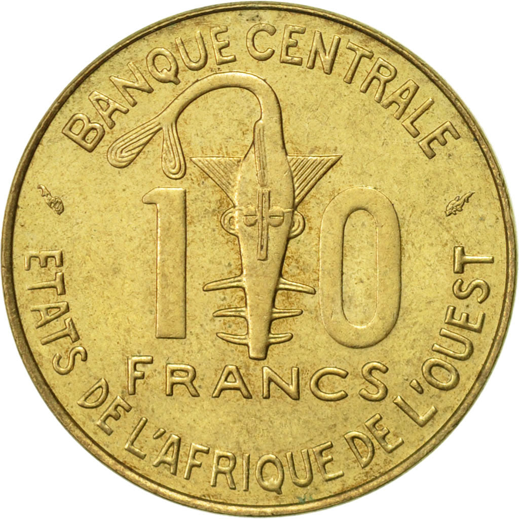 Coin, West African States, 10 Francs, 1991, Paris, EF(40-45), Aluminum-Bronze