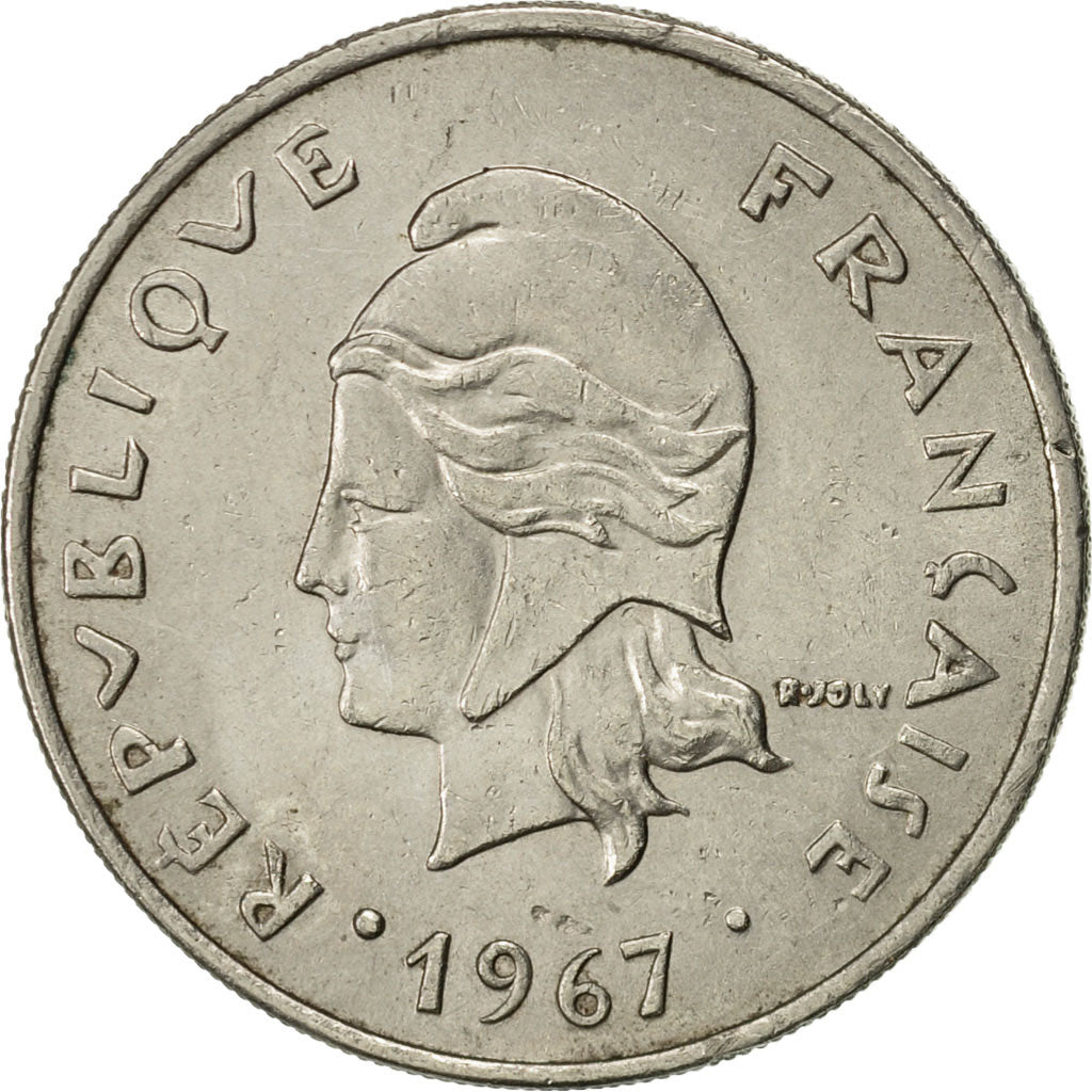 Coin, French Polynesia, 20 Francs, 1967, Paris, AU(55-58), Nickel, KM:6