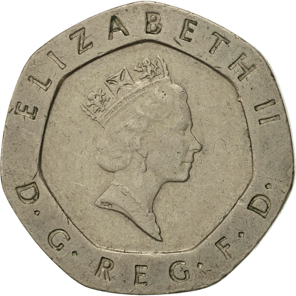 Coin, Great Britain, Elizabeth II, 20 Pence, 1988, EF(40-45), Copper-nickel
